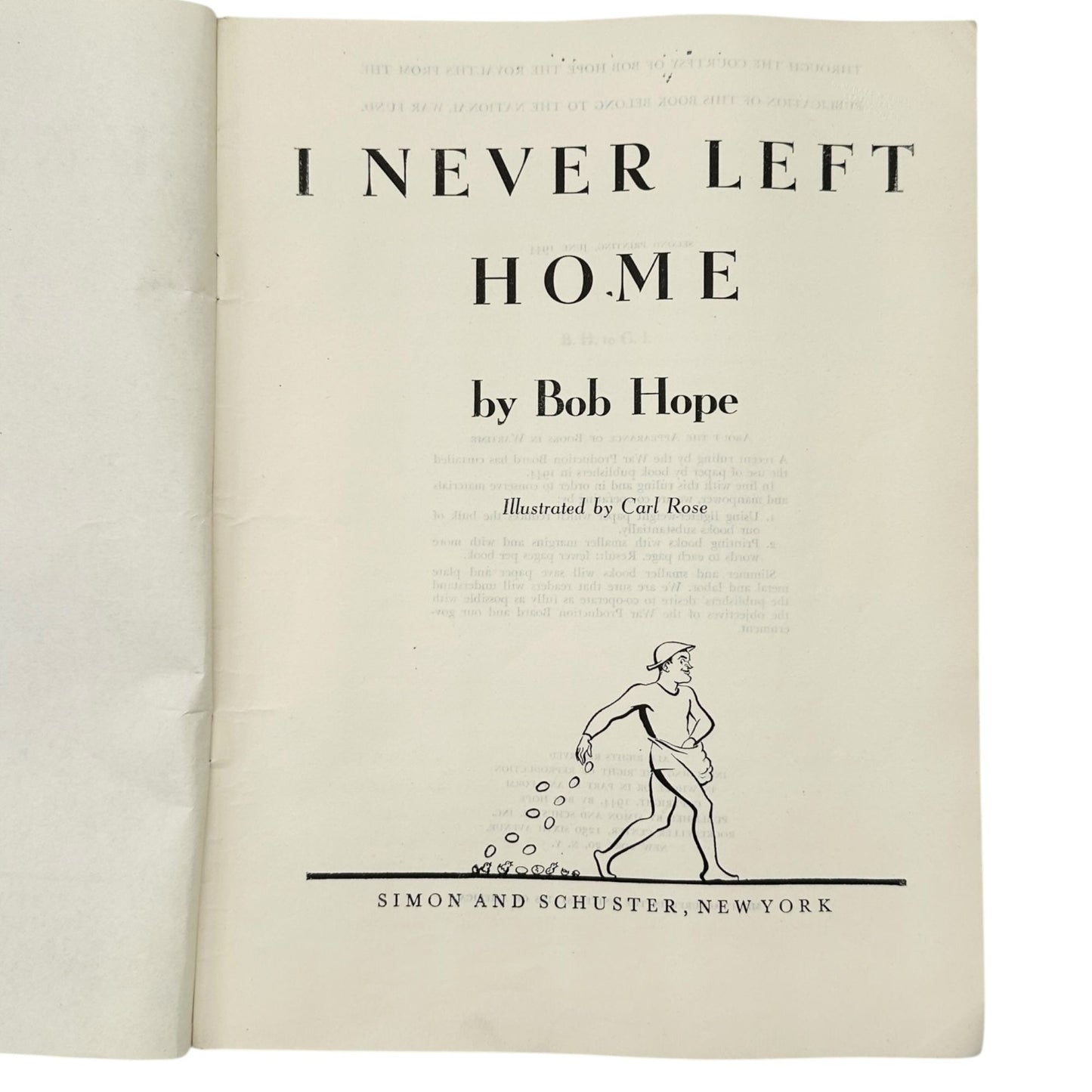 Bob Hopes Own Story I Never Left Home 1944 Paperback WWII Humorous Memoir