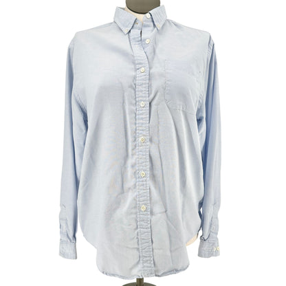 Lands End Button Down Dress Shirt Tailored Womens 18 Tall Cotton Poly USA Made