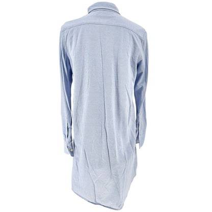 Ralph Lauren Oxford Shirt Dress Womens Large Blue 100% Cotton Knit Long Sleeves