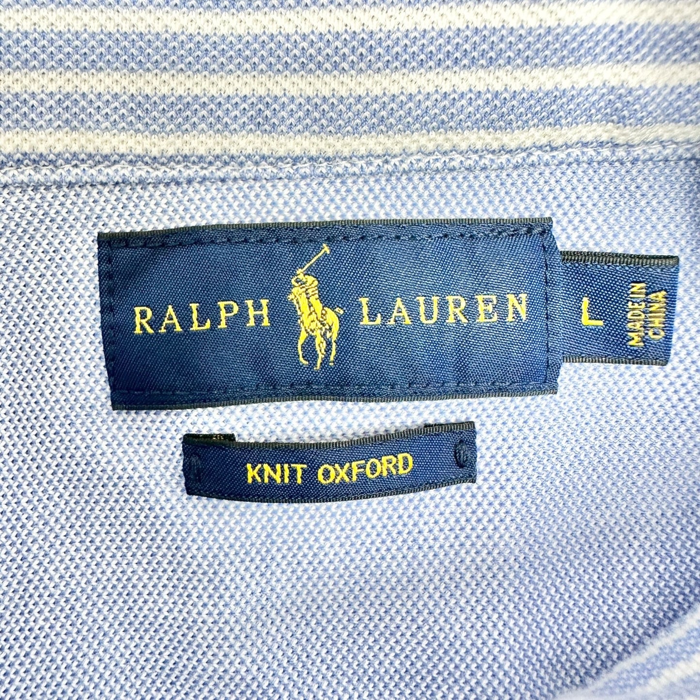 Ralph Lauren Oxford Shirt Dress Womens Large Blue 100% Cotton Knit Long Sleeves