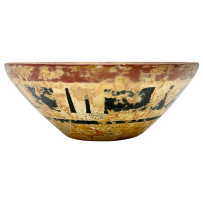 Vintage Replica of Antique Primitive Handmade Clay Bowls Geometric Design
