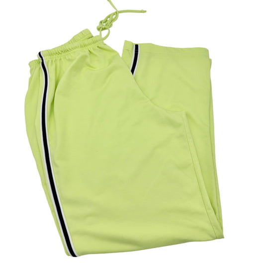 Prospirit Athletic Track Pants Womens Large Lime Green Polyester Elastic Waist