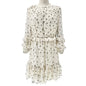Simply Vera Vera Wang Dress Womens M White Beige Floral Print Ruffled Chiffon LS