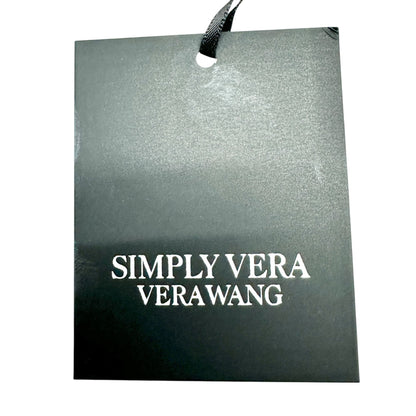 Simply Vera Vera Wang Dress Womens M White Beige Floral Print Ruffled Chiffon LS