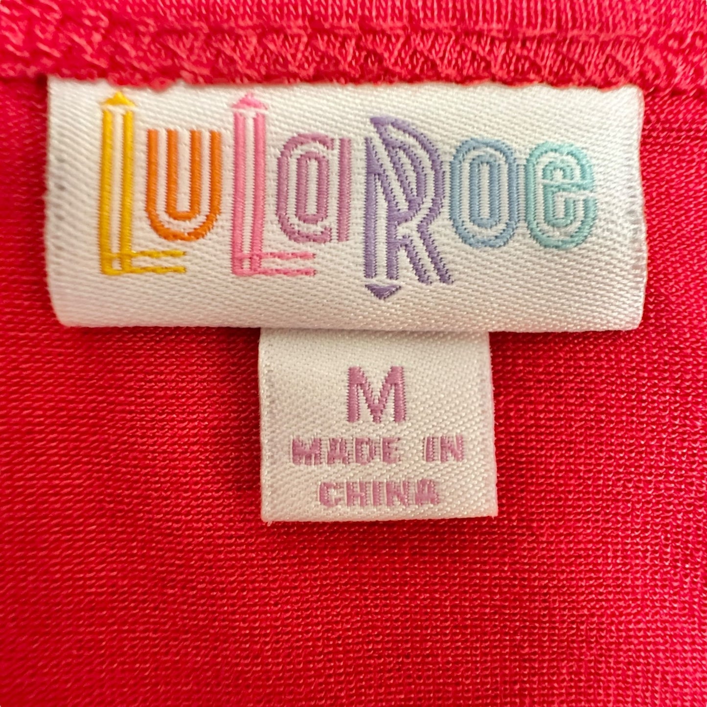 LuLaRoe Maria Maxi Dress Womens M Red SS Crew Neck Stretchy Soft Material