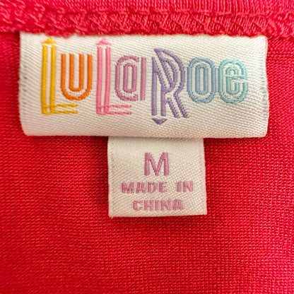 LuLaRoe Maria Maxi Dress Womens M Red SS Crew Neck Stretchy Soft Material