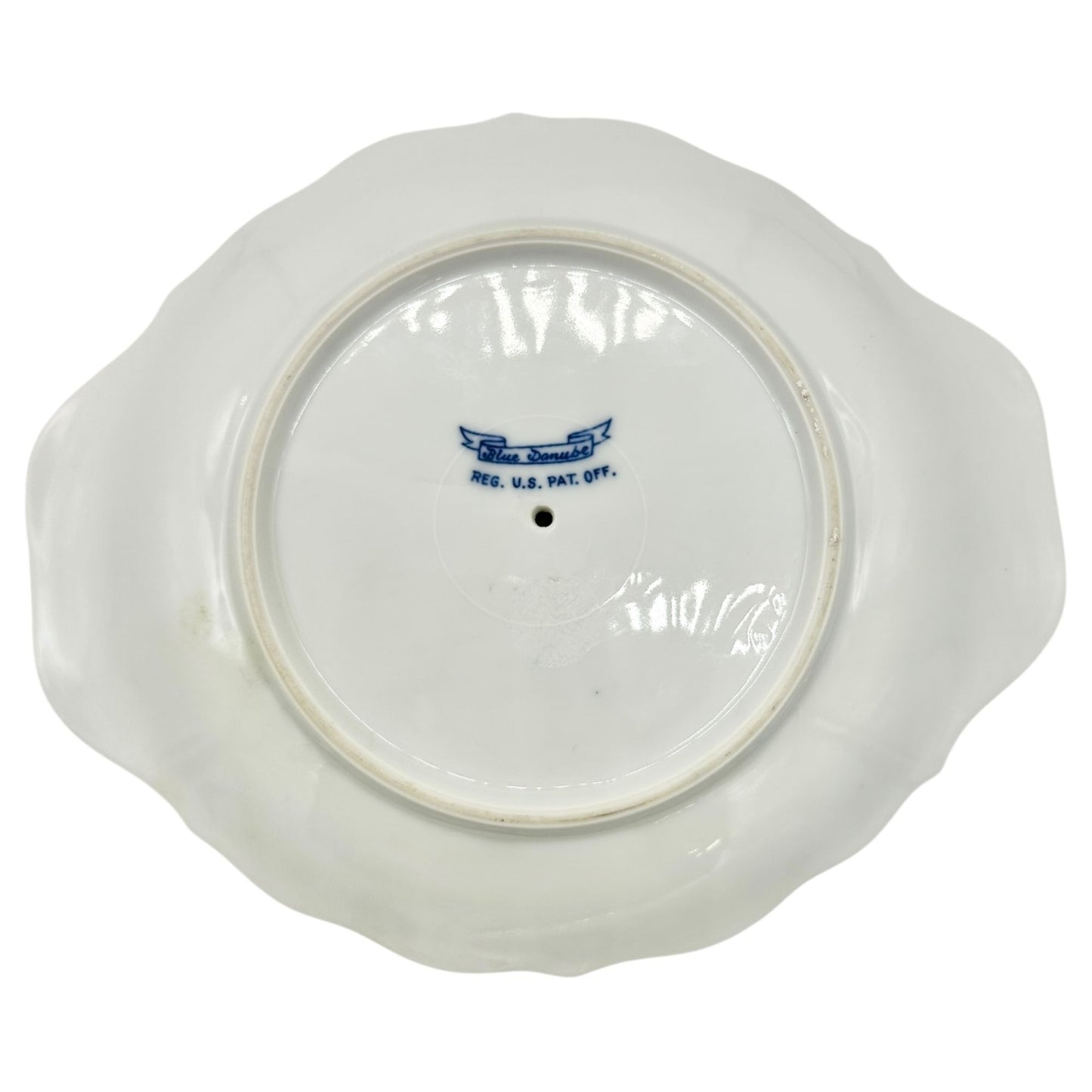 Blue Danube Double Spout Gravy Boat With Plate White Blue Floral Porcelain Vtg