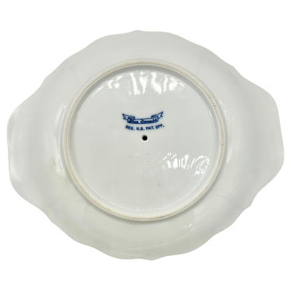 Blue Danube Double Spout Gravy Boat With Plate White Blue Floral Porcelain Vtg