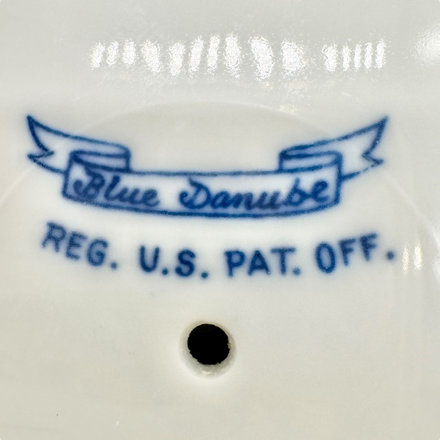 Blue Danube Double Spout Gravy Boat With Plate White Blue Floral Porcelain Vtg