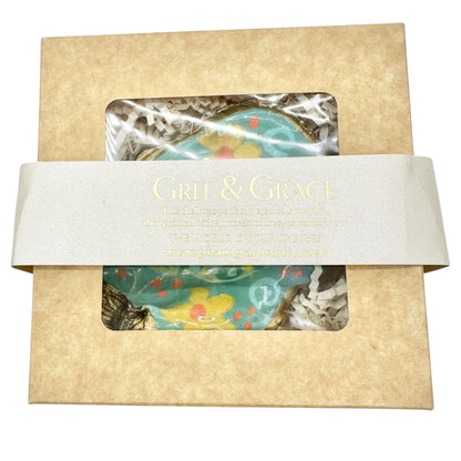 Grit and Grace Oyster Shell Trinket Dish Decor 5x3 The World is Your Oyster