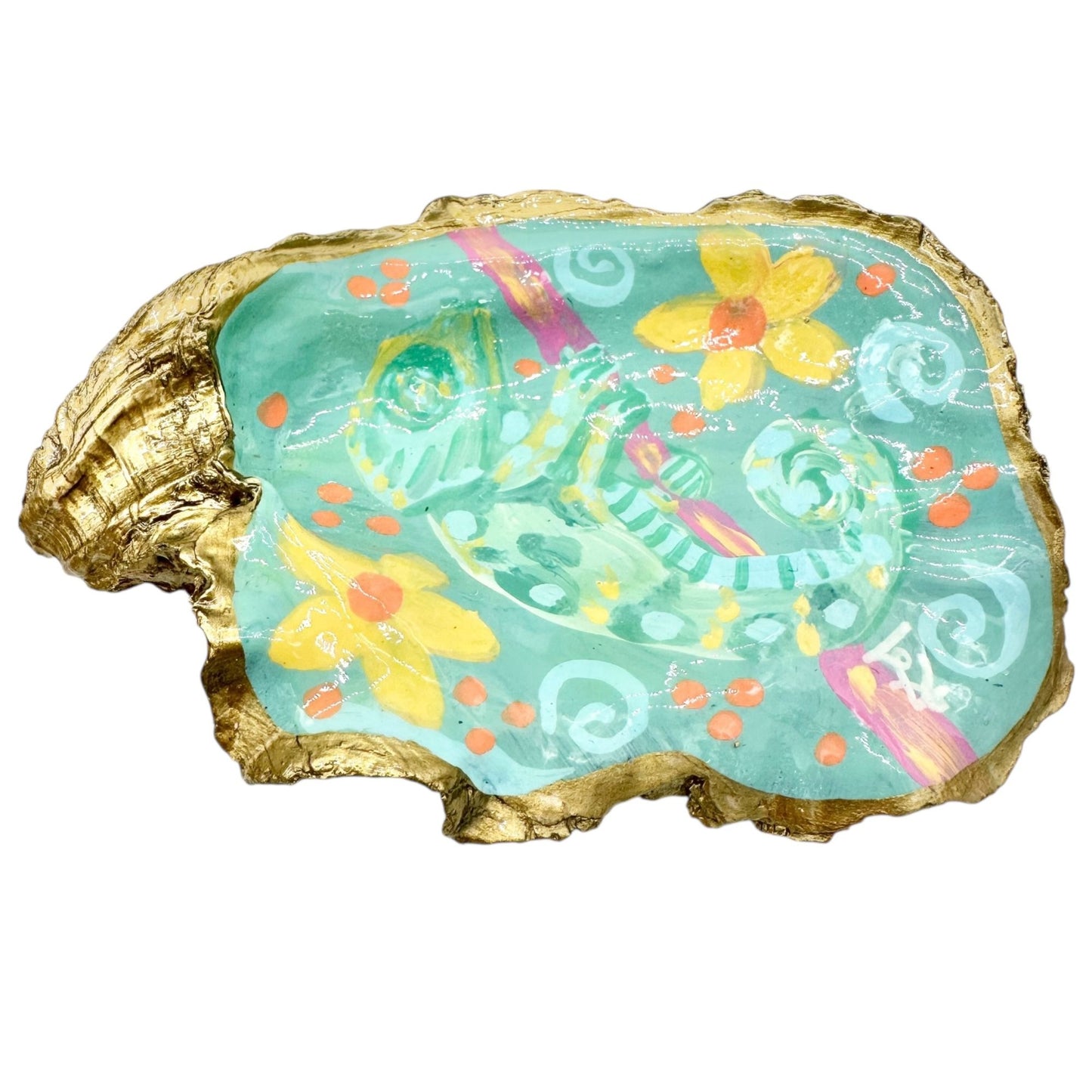 Grit and Grace Oyster Shell Trinket Dish Decor 5x3 The World is Your Oyster