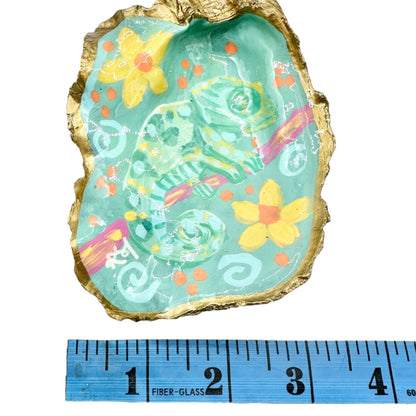 Grit and Grace Oyster Shell Trinket Dish Decor 5x3 The World is Your Oyster