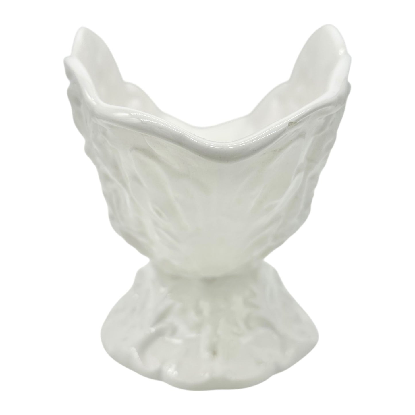 Antique Alcabaca Portugal Planter Centerpiece Fruit Bowl White Ceramic 17x8x6.5