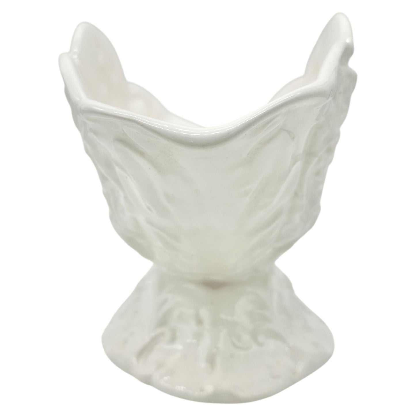 Antique Alcabaca Portugal Planter Centerpiece Fruit Bowl White Ceramic 17x8x6.5