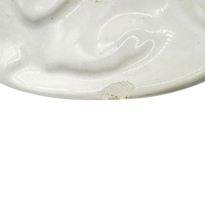 Antique Alcabaca Portugal Planter Centerpiece Fruit Bowl White Ceramic 17x8x6.5