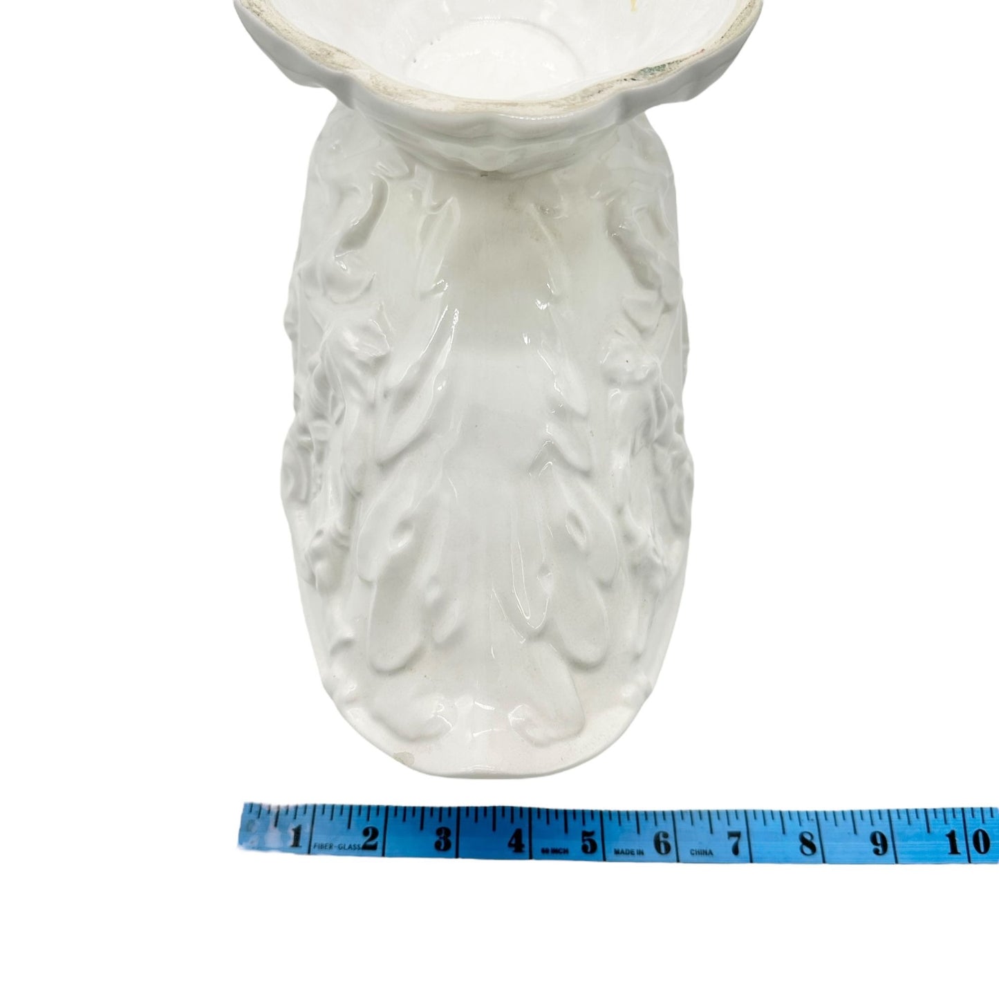 Antique Alcabaca Portugal Planter Centerpiece Fruit Bowl White Ceramic 17x8x6.5