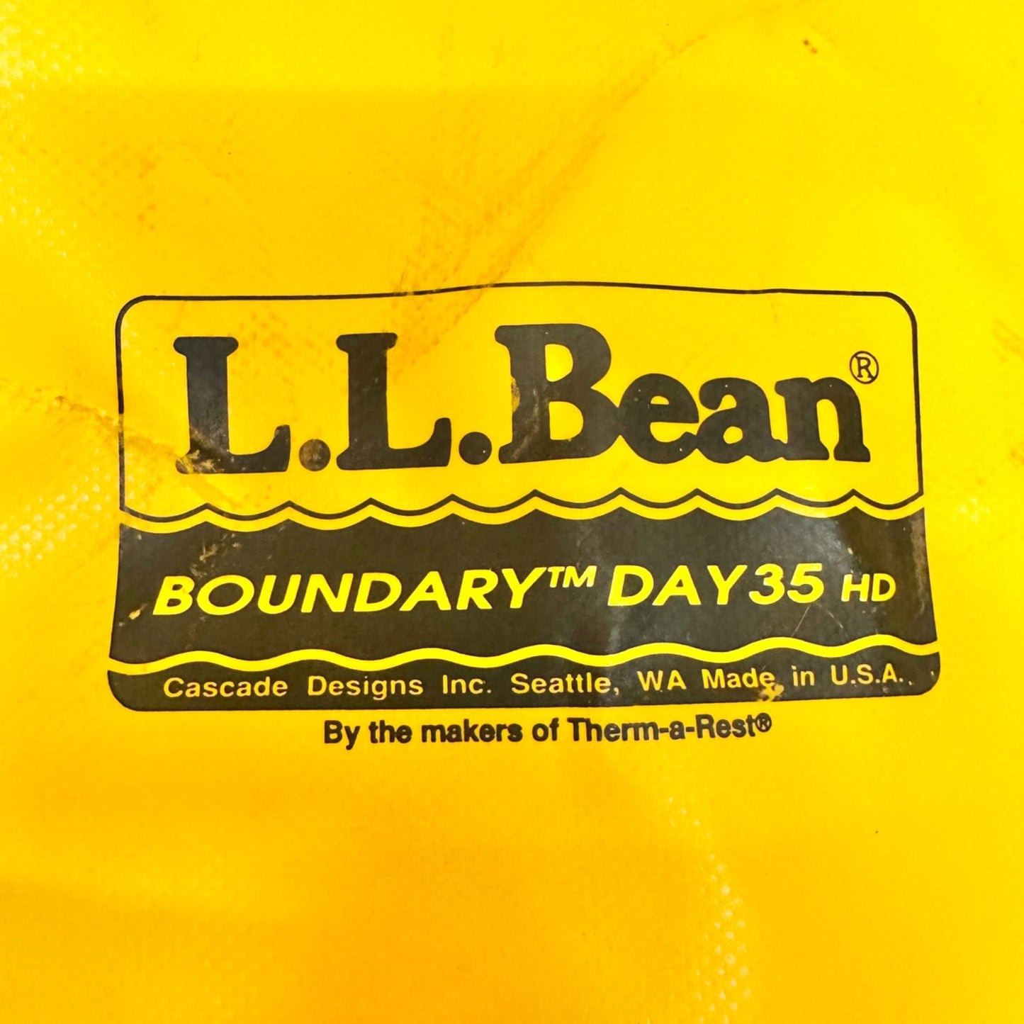 LL Bean Boundary Day 35 HD Yellow Roll-Top Waterproof Backpack USA Made 31x19