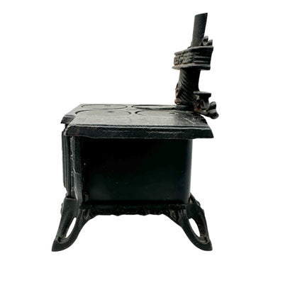 Queen Cast Iron Miniature Toy Stove With Accessories Vintage Style Collectible