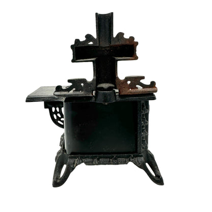Queen Cast Iron Miniature Toy Stove With Accessories Vintage Style Collectible