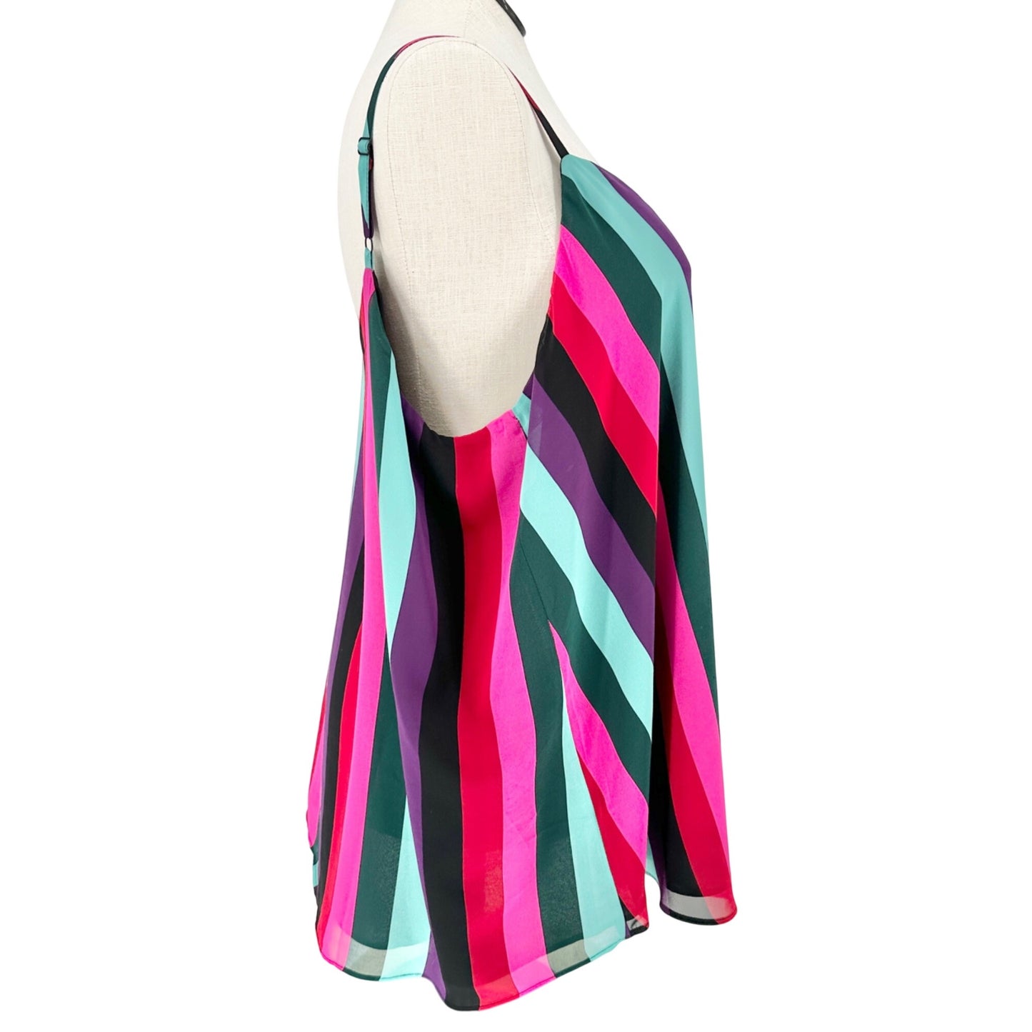 Torrid 3 Sophie Sleeveless Swing Cami Top Bright Multicolor Stripe Size 22-24