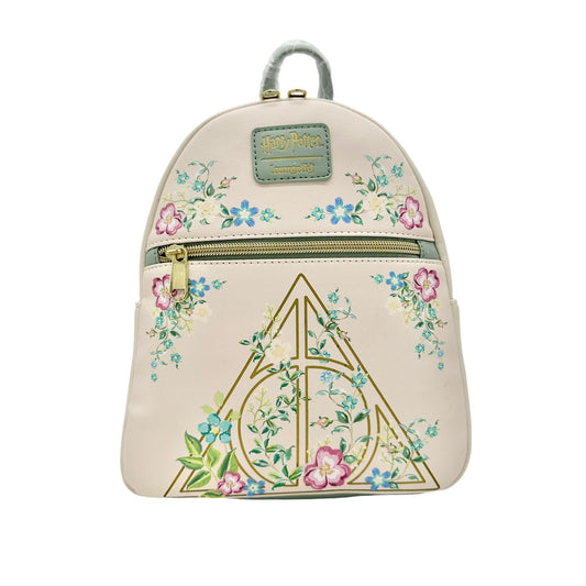 Harry Potter Floral Deathly Hallows Green Mini Backpack By Loungefly Floral NWT