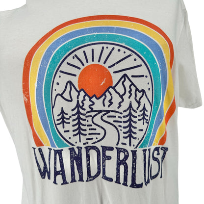 Wanderlust Graphic Tee White 3XL Cotton Ring Spun Relaxed Fit by Port & Company