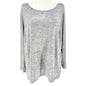 Westport 1962 Top Womens 2X Silvery Gray Long Sleeve Polyester Blend Comfortable
