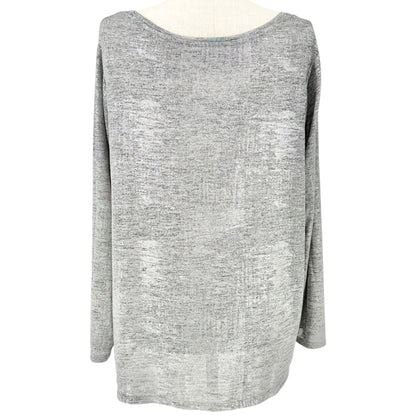 Westport 1962 Top Womens 2X Silvery Gray Long Sleeve Polyester Blend Comfortable