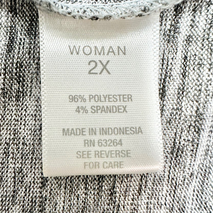 Westport 1962 Top Womens 2X Silvery Gray Long Sleeve Polyester Blend Comfortable