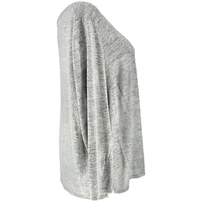Westport 1962 Top Womens 2X Silvery Gray Long Sleeve Polyester Blend Comfortable
