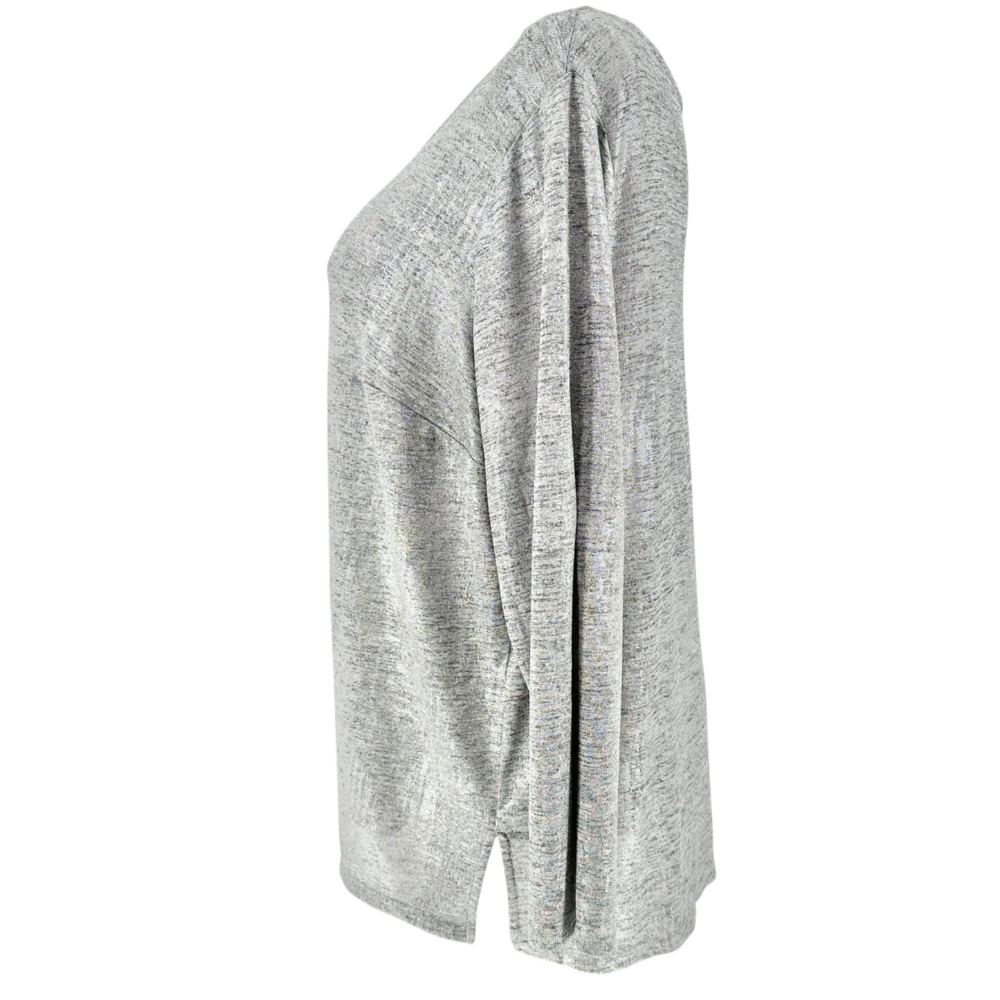 Westport 1962 Top Womens 2X Silvery Gray Long Sleeve Polyester Blend Comfortable