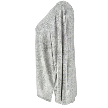 Westport 1962 Top Womens 2X Silvery Gray Long Sleeve Polyester Blend Comfortable
