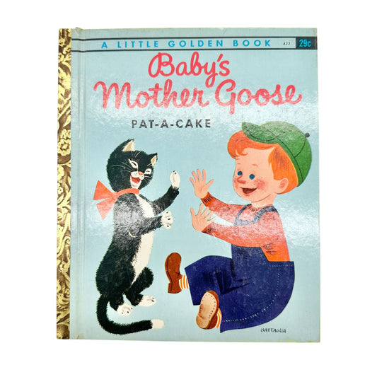 1948 Little Golden Book Babys Mother Goose Pat-A-Cake 422 Battaglia Illustration