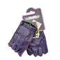 Ladies Purple Fingerless Leather Gloves With Gel Palm and Pull-Off Tabs by Unik