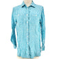 Lauren Ralph Lauren Button Up Shirt Womens L Blue White Striped LS Cotton Blend