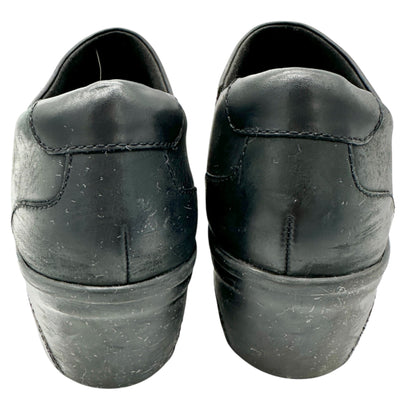 Collection by Clarks Marion Helen Clogs Womens 9.5W Black Leather Wedge Slip Ons