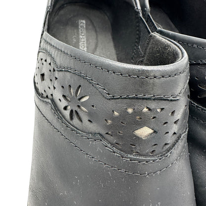 Collection by Clarks Marion Helen Clogs Womens 9.5W Black Leather Wedge Slip Ons