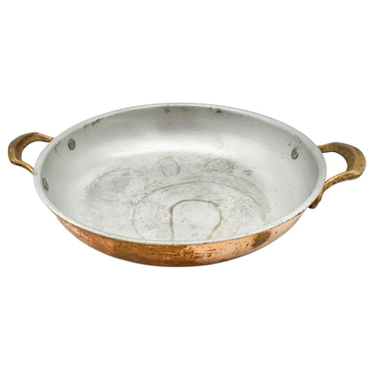 Vintage Copper and Aluminum 2 Handled Pan Rustic Kitchen Cookware 6" Diameter