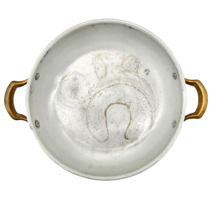 Vintage Copper and Aluminum 2 Handled Pan Rustic Kitchen Cookware 6" Diameter