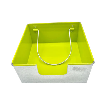 Napkin Holder Aluminum Silver and Neon Green 7 X 7 X 3.5 Durable Stylish Storage