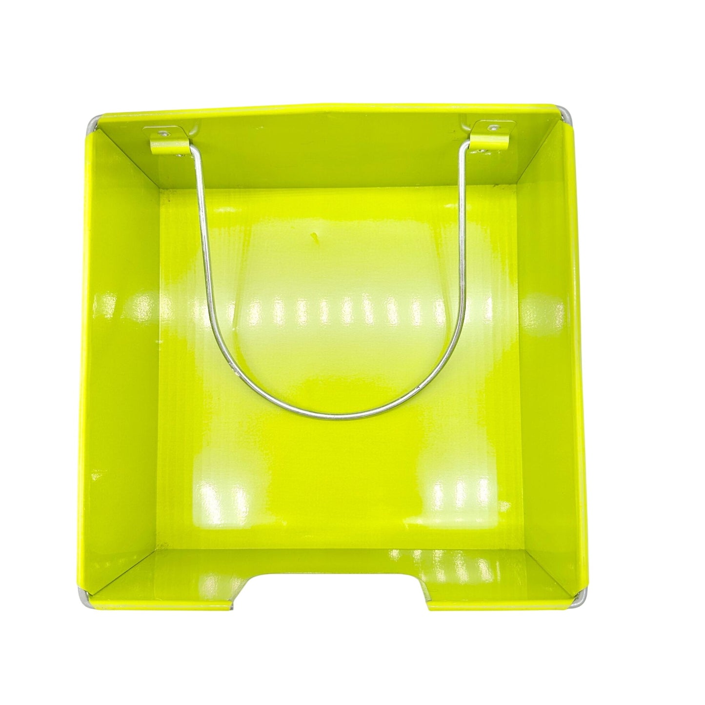 Napkin Holder Aluminum Silver and Neon Green 7 X 7 X 3.5 Durable Stylish Storage