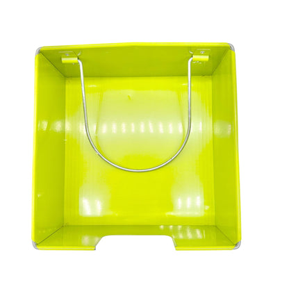 Napkin Holder Aluminum Silver and Neon Green 7 X 7 X 3.5 Durable Stylish Storage