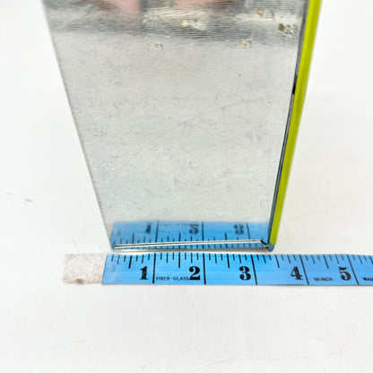 Napkin Holder Aluminum Silver and Neon Green 7 X 7 X 3.5 Durable Stylish Storage