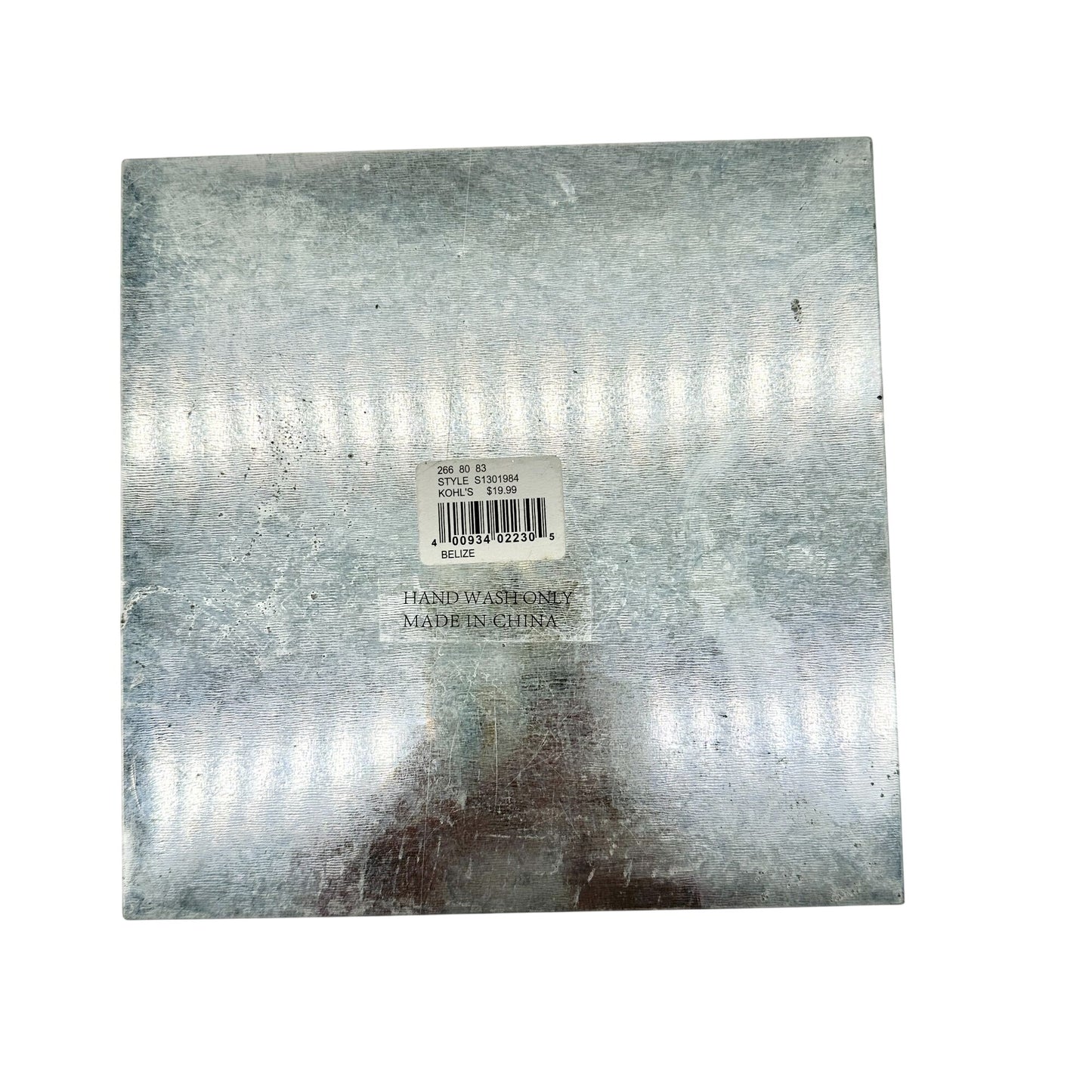 Napkin Holder Aluminum Silver and Neon Green 7 X 7 X 3.5 Durable Stylish Storage