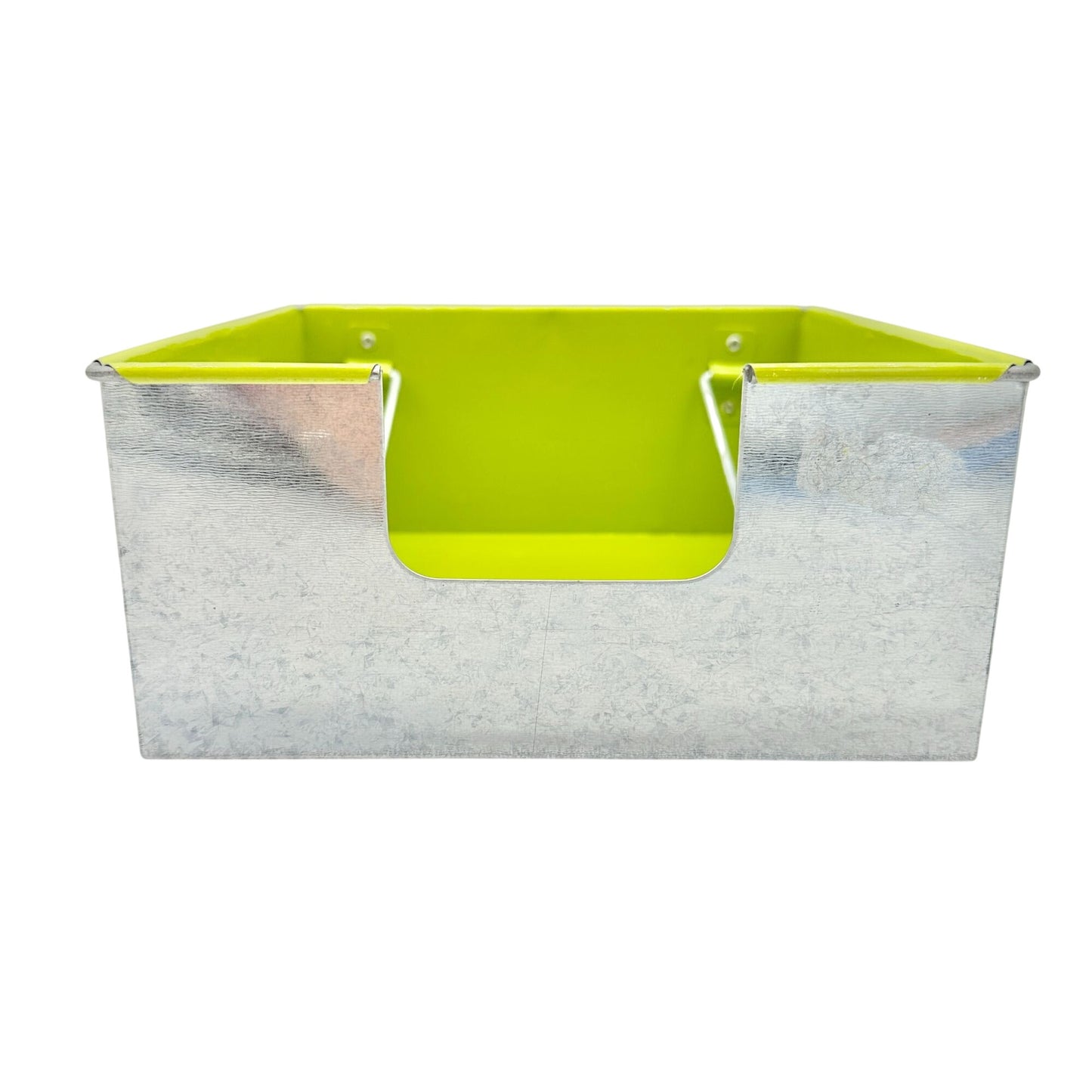 Napkin Holder Aluminum Silver and Neon Green 7 X 7 X 3.5 Durable Stylish Storage