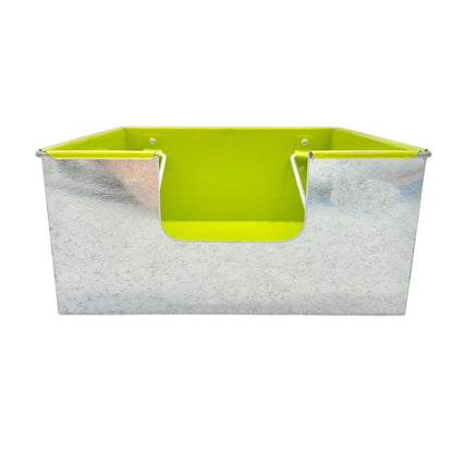 Napkin Holder Aluminum Silver and Neon Green 7 X 7 X 3.5 Durable Stylish Storage