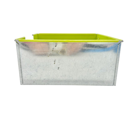 Napkin Holder Aluminum Silver and Neon Green 7 X 7 X 3.5 Durable Stylish Storage