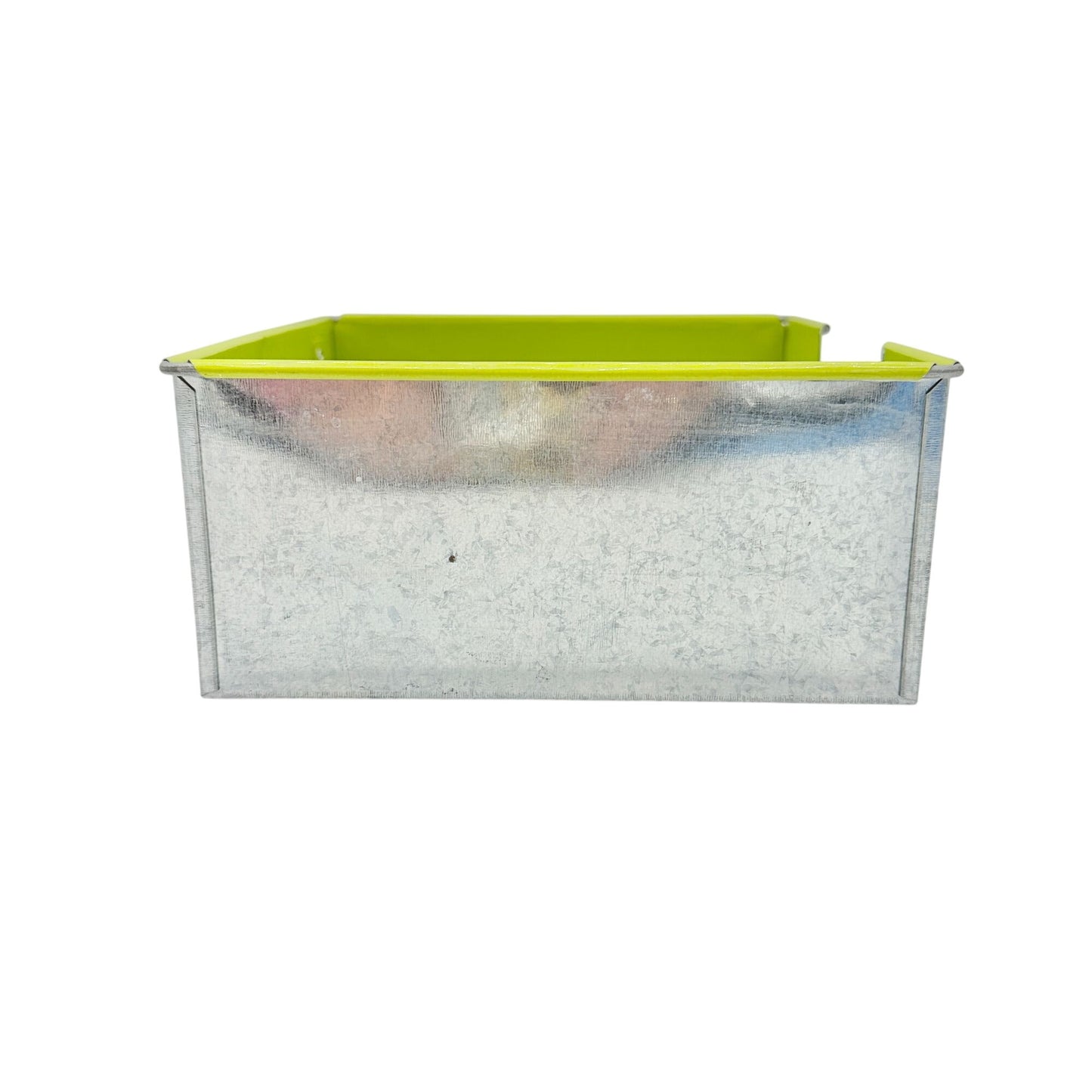 Napkin Holder Aluminum Silver and Neon Green 7 X 7 X 3.5 Durable Stylish Storage