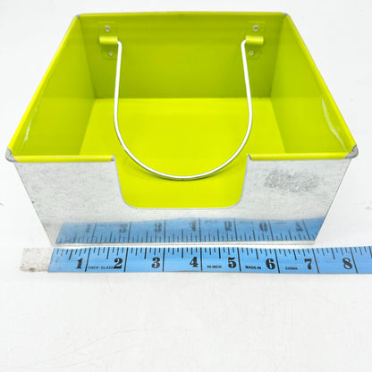 Napkin Holder Aluminum Silver and Neon Green 7 X 7 X 3.5 Durable Stylish Storage