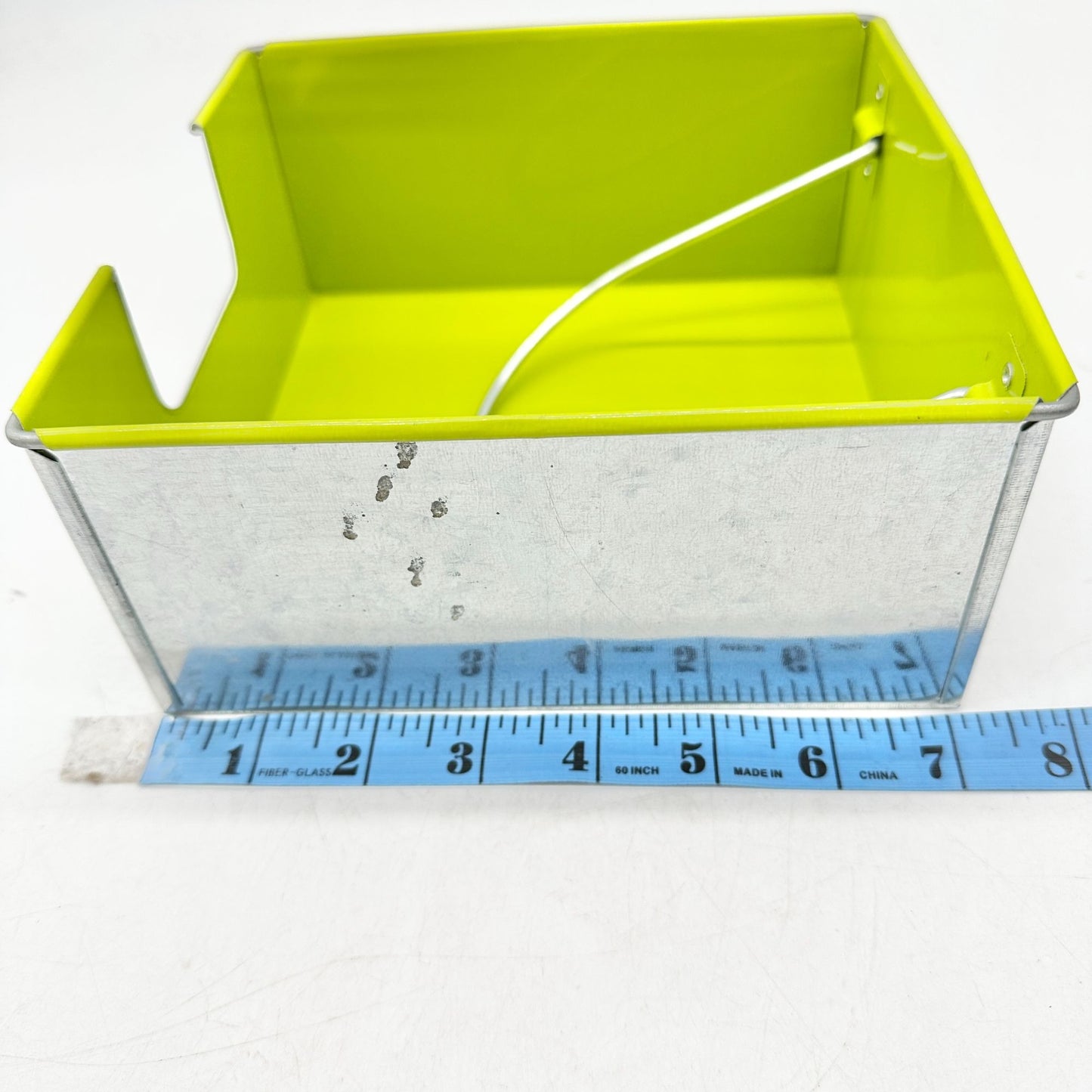 Napkin Holder Aluminum Silver and Neon Green 7 X 7 X 3.5 Durable Stylish Storage